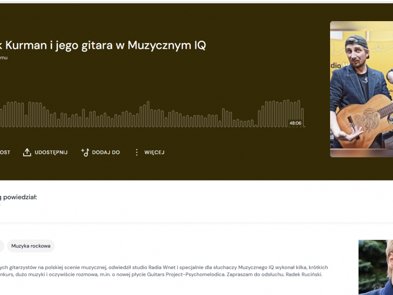 Darek Kurman i jego gitara w Muzycznym IQ by muzyczneiq | Mixcloud